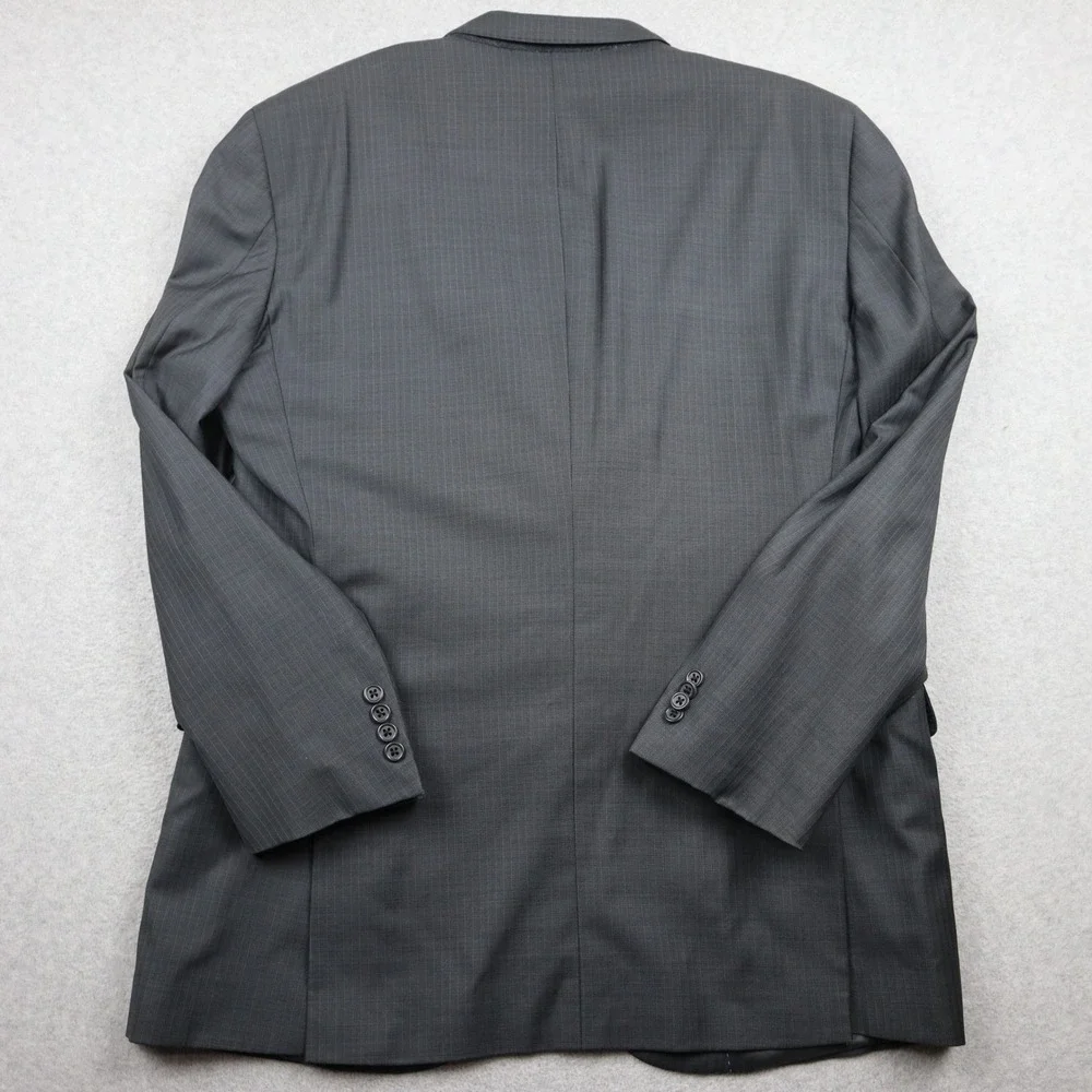 Peter Millar Wool Blazer Mens 44T Gray Herringbone 2-Button Wool Suit Jacket